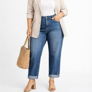 F.L. Jeans Women’s Sz 22 High Rise‎ Straight Leg Denim Relaxed Fit Stretch Jeans